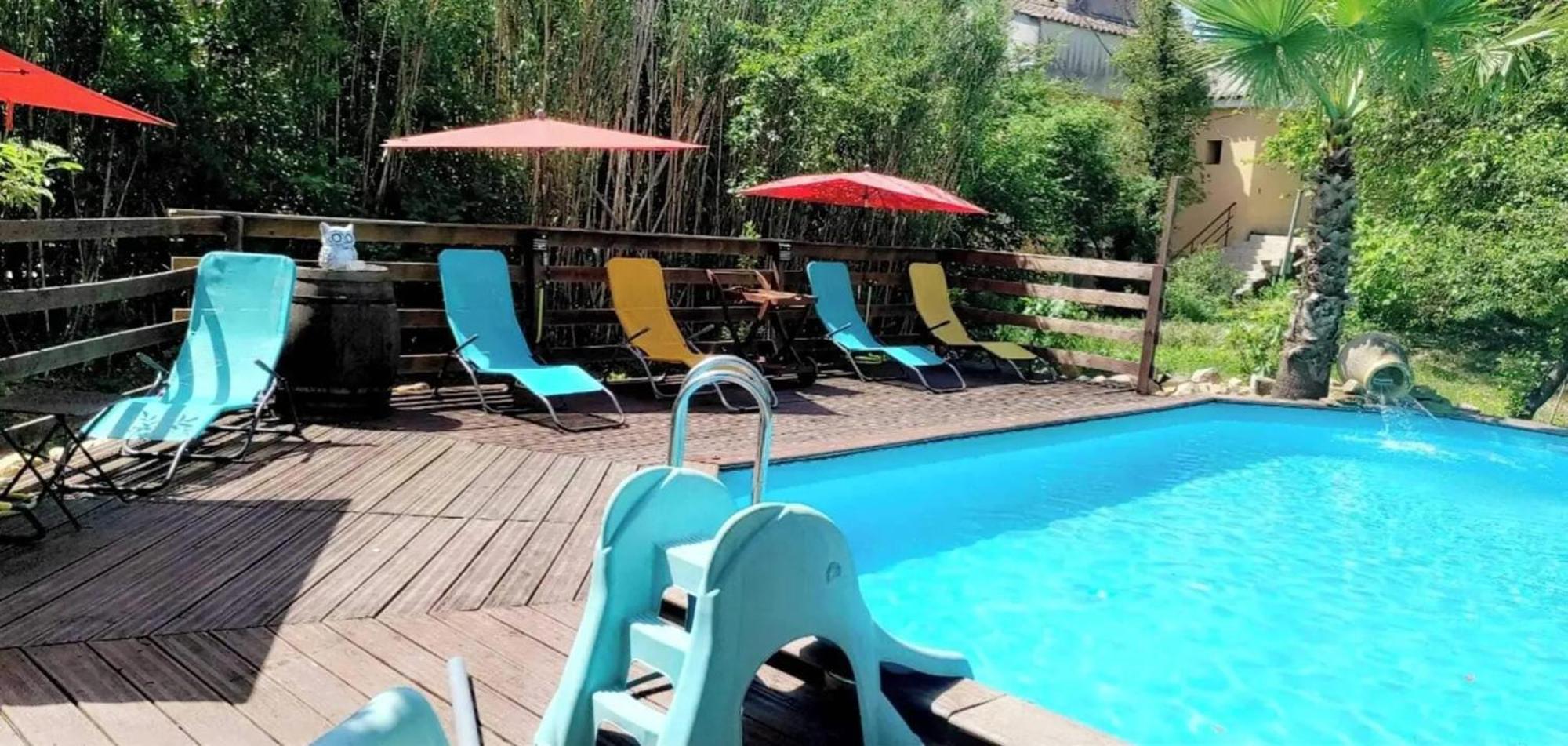 Studio Charmant Dans Un Ancien Moulin Pres D'Orange 30 M² Piscine Exterior photo
